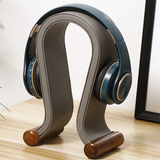 U Shape Leather Headphone Holder Tabletop Support Headset Display Stand for PC Gaming Earbuds Shelf Hanger,Grey