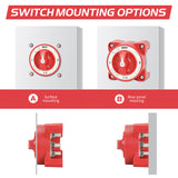 DaierTek 32V 350A Battery Switch Selector Disconnect 4 Position 3 Pins 9001E for Marine Boat Truck RV