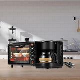 3 in 1 Breakfast hine Toaster Frying Pan Kitchen Appliances with Coffeemaker Non Stick Griddle for Egg Sausages Bread