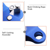 Ascender,Rock Tree Arborist Grab Self-Locking Rope Grip for Outdoor Climbing and Rescue 8-13MM,Blue