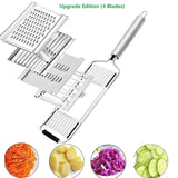 4 in1 Stainless Steel Shredder Cutter Multi-Purpose Vegetable Slicer Cuts Set Manual Fruit Carrot Potato Grater