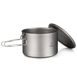 TOMSHOO Titanium 750ml/900ml/1100ml/1600ml/2000ml/2800ml Ultralight Hanging Pot with Lid and Foldable Handle Outdoor Cooking