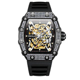 ONOLA 2022 New Fashion Diamond Design Fully Automatic Mechanical Watch Men's Tape Waterproof Sports Watches Relogio Masculino