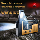 Multifunctional Solar Hand Crank AM FM SW Emergency Weather Radio with Flashlight 2000mAh Phone Charger Power Bank