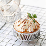 8 Pcs Circular Stainless Steel Tart Ring Tower Pie Mould Baking Tools Perforated Cake Mousse Ring,8Cm