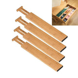 2/4PCS Adjustable Bamboo Drawer Dividers Bedroom Kitchen Drawer Storage Expandable Drawer Dividers For Cupboard Cabinet Wardrobe
