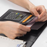 Organizer Portable Fine Workmanship Multifunction Durable Document Paper File Folder with Calculator