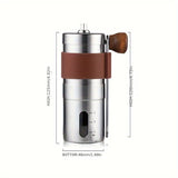 1pc, Stainless Steel Coffee Bean Grinder, Portable Hand Coffee Bean Grinder, Outdoor Folding Portable Small Hand Grinder
