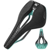 (Cyan Gradient) Carbon Fiber 3D Printed Bicycle Saddle Breathable Bike Saddle Ultralight Road Bike Seat