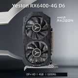 Yeston RX6400-4GD6 GA Graphics Card 4G/64bit/GDDR6 Memory 2039-2321MHz Core Frequency Dual   Cooling Fan HD+DP Output Ports