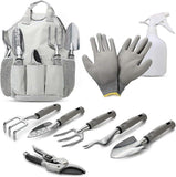 9 Pieces Gardening Tool Kit Heavy Duty kit Garden Set Hand Tools Planting Weeding Trimming Loosening