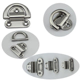 1PCS 316 Stainless Steel Dring Deck 6mm/8mm10mm Mirror Polish Marine Grade Folding Pad Eye Lashing Tie Down Cleat for Yacht Boat