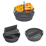 Air fryer silicone basket, reusable circular tray, foldable kitchen accessories without BPA