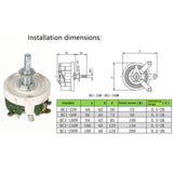 Circular high power resistor BC1-100W 100R/200R/300R/500R adjustable potentiometer wire wound disk