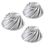 3X 9-Inch Non-Stick Fluted Round Specialty And Novelty Cake Pan