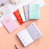 A7 Notebook 2024 English Planner Faux Leather Hardcover Mini Journal with Ink-proof Paper