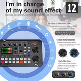 Suspension Kit Sound Card & Mic Bracket Set F998 Live Soundcard BM800 Microphone Pop Filter Boom Arm