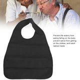 Black Waterproof Soft Apron Adult Bibs Long Clothing Protector Elderly dinner Feeding Bib Daily Necessities Wearable