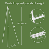White Stand Wedding Sign & Poster-63InTall Easels for Display Holder-Collapsable Portable Poster Easel