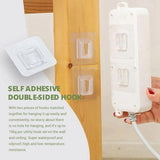 100 Pairs Adhesive Wall Waterproof Oil-Proof For Bathroom Kitchen Transparent Reusable Seamless Hooks