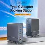 Powerful Docking Station with PD 100W, HDMI 60HZ, DP 4K, USB 3.0/2.0, RJ45 Gigabit Network, SD & TF Card Reader