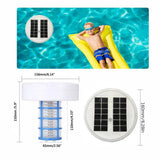Purifier Solar Pool Tool - For Above Ground & Inground Pools, Eliminating Algae, Copper Water Ionizer with 3 Cleaning Brushes