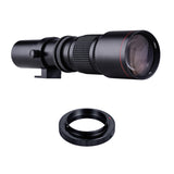500mm F/8.0-32 Super Telephoto Lens Manual Zoom + T-Mount to F-Mount Adapter Ring Kit for Nikon D3300 D3400 D3500 D5300 D5500