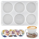 1 Piece 6-Cavity Deep Round Coaster Silicone Molds For Epoxy DIY Coasters Resin Art Gifts