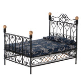 1: 12 Dollhouse Miniature Bedroom Furniture Metal Bed With Mattress Accessory Toy