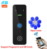 Tuya WIFI fingerprint keypad RFID controller Waterproof Video Intercom Wired Camera Door Entry System for Apartment/Villa