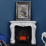 1:12 Dollhouse Mini Fireplace With Bright Light Miniature For Doll House Simulation Furniture Accessories