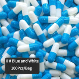 1000Pcs Wholesale Standard Size 00 0 1 # Empty Shell Gelatin Clear Transparent Hollow Seperated Capsules