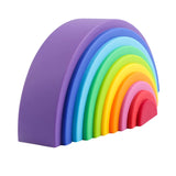Silicone Stacking Educational Toys For Kids Creative Rainbow Building Blocks Shapes Sorting Preschool