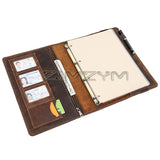 A4 Business Loose-leaf Detachable Book Binder Tabs Notepad Thick Brown Portable Leather Notebook Cover