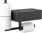 Toilet Paper Holder, Toilet Paper Holder With Wet Paper Towel Box, 2 In 1 Perforated Self - Adhesive Toilet Roll Holder For Bathroom And Toilet, Kitch