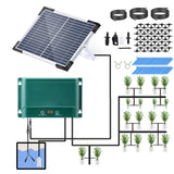 Solar Drip Kit Automatic Irrigation System Set for Garden 7 Timing 30 Watering Modes 32.8FT