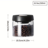 1pc Coffee Bean Saving Jar, Food Grade Glass Bottle Storage Jar, Cereal Miscellaneous Food Storage Bottle