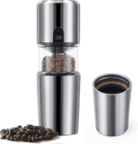 Electric Burr Coffee Grinder,portable Single Serve Coffee Maker With Insulated Travel Mug,small Coff