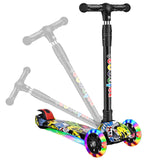 Foldable Light-Up Wheels 3 Wheel Adjustable Height Kids Push Scooter Non-Slip Deck for Children Ages 2-10