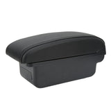 Center Console Organizer Double Layer Armrest Box Easy Charging Artificial Leather Adjustable Silent Opening Closing for Auto