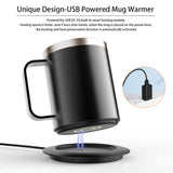 Coffee Mug with Lid - Auto Heat, 131-149℉ Intelligent Constant Temperature, 12.3oz Double Layer Food Grade Cup Warmer