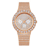 PINTIME Luxury Watch for Men Diamond Ice Out Quartz Wristwatch Stainless Steel Strap CZ Dial Waterproof 3br Casuals Reloj Hombre