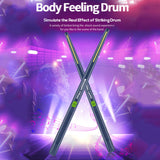 Electric Professional Electronic Virtual Air Drum with Drumsticks and Pedals - for Beginners, Children, Adults