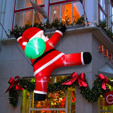 Christmas Decorations, Climbing Santa Iatable with Built-in LED Lights for Holiday Yard Wall Garden Window Decorations