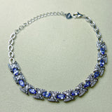 European And American Natural Tanzanite Bracelet S925 Silver Inlaid Main Stone 35