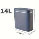 1pc Narrow Smart Trash Can, Bathroom Clip Sewing Paper Basket, Household Automatic Mute Sealed Trash Can