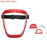 Transparent Full Face Shield Bicycle Helmet Safety Glasses Eye Shield Mask Protective Cover Windproof Face Mask With Filters