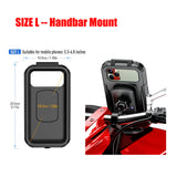 Motorcycle Waterproof Phone Holder Handlebar Mount Rearview Mirror Touch-Screen 360degree Rotation for 5.5-6.5 inch
