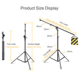 4m 2-in-1 Adjustable Boom Light Stand Tripod Heavy Duty 5kg Load Capacity with Sand Bag for Softbox Studio Strobe