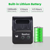 Bisofice Portable Thermal 58mm 2inch Printer Wireless BT Label Maker for Store Shipping Support ESC/POS with Paper